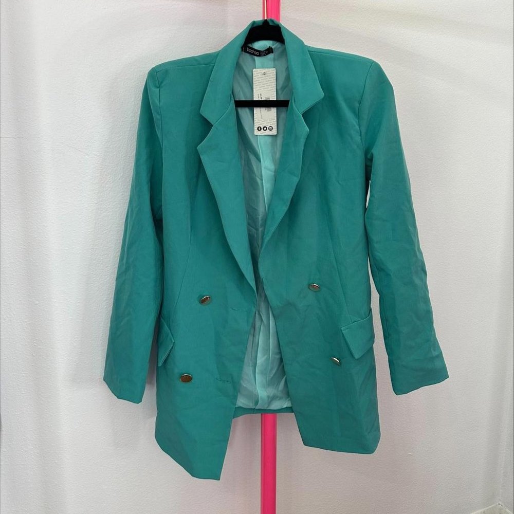 DOUBLE BREASTED MILITARY BLAZER JADE SIZE 8